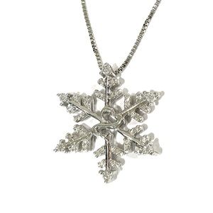 Jane Seymour Open Hearts Diamond Snowflake Necklace